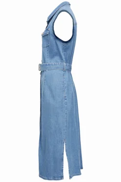 Denim Sleeveless Shirt Dress