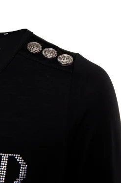 Diamante Long Sleeve Crew Neck Tee