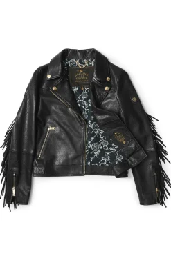 Fringed Leather Biker Jacket