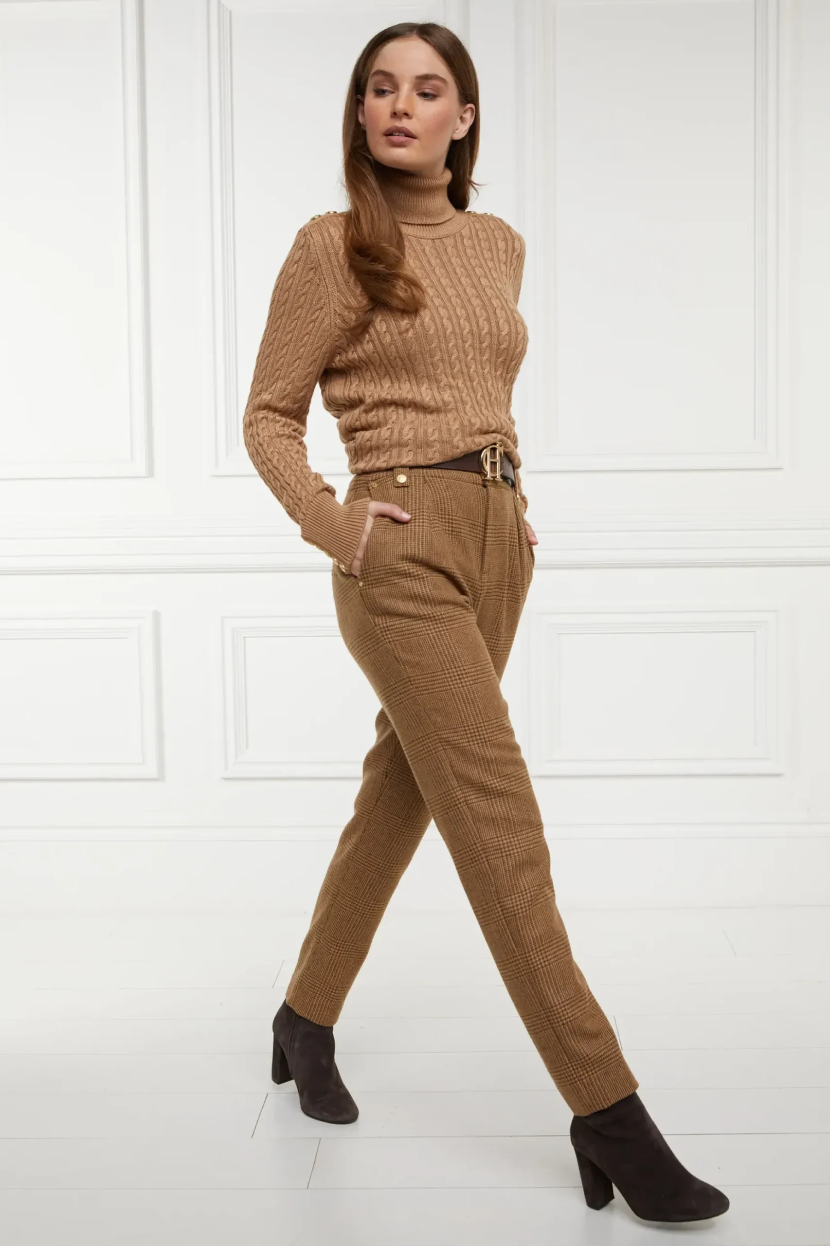High Waisted Peg Trouser