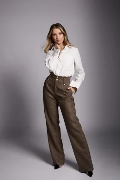 High Waisted Straight Trouser