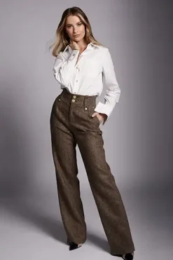 High Waisted Straight Trouser