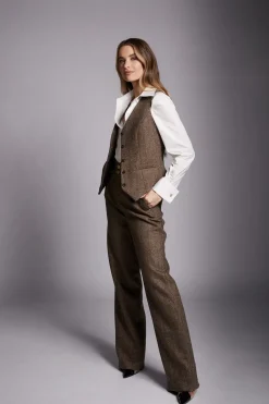 High Waisted Straight Trouser